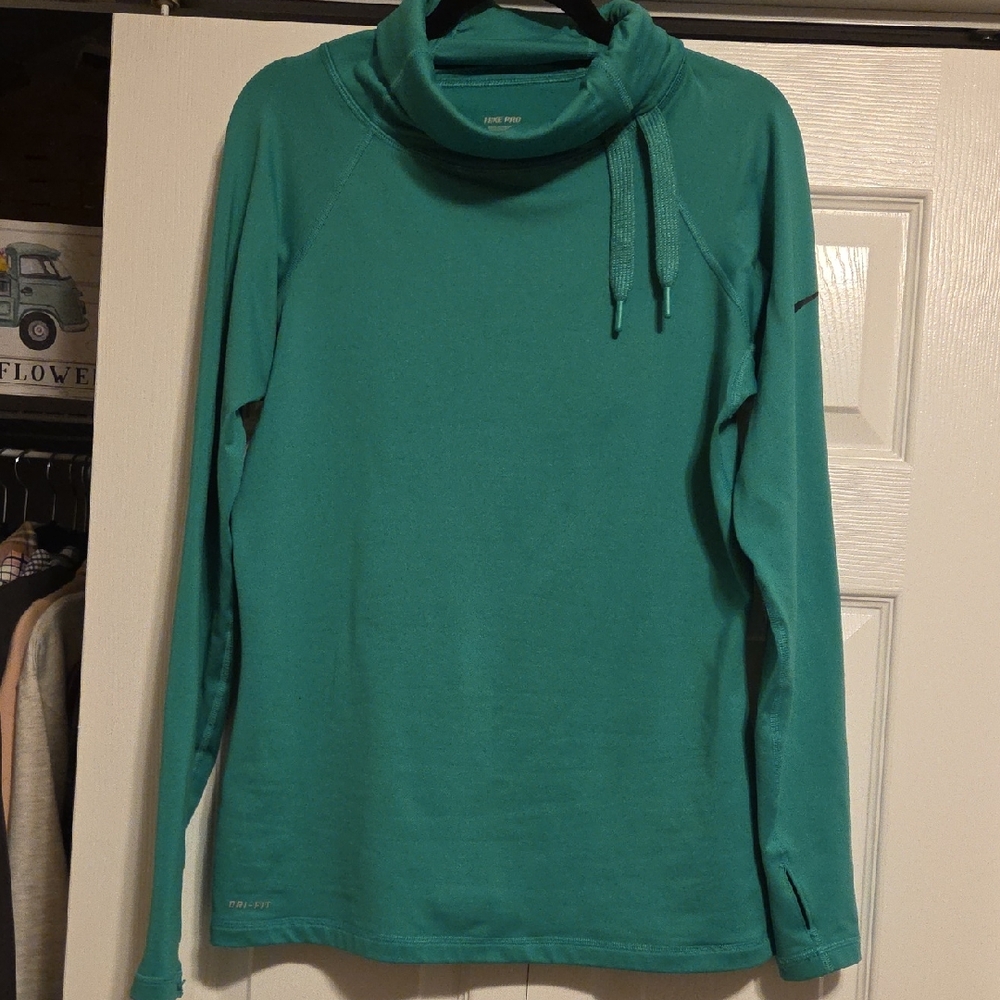 Nike Women's Green Cowl Neck Dri Fit